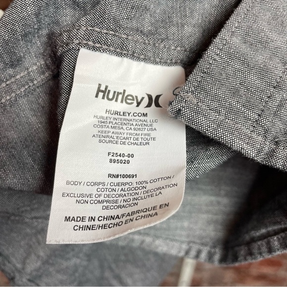 Hurley Men’s Classic Fit Button Down Shirt Small - Picture 4 of 5